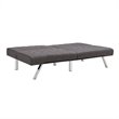 Pemberly Row Linen Convertible Futon Sofa in Gray