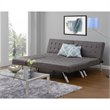 Pemberly Row Linen Convertible Futon Sofa in Gray