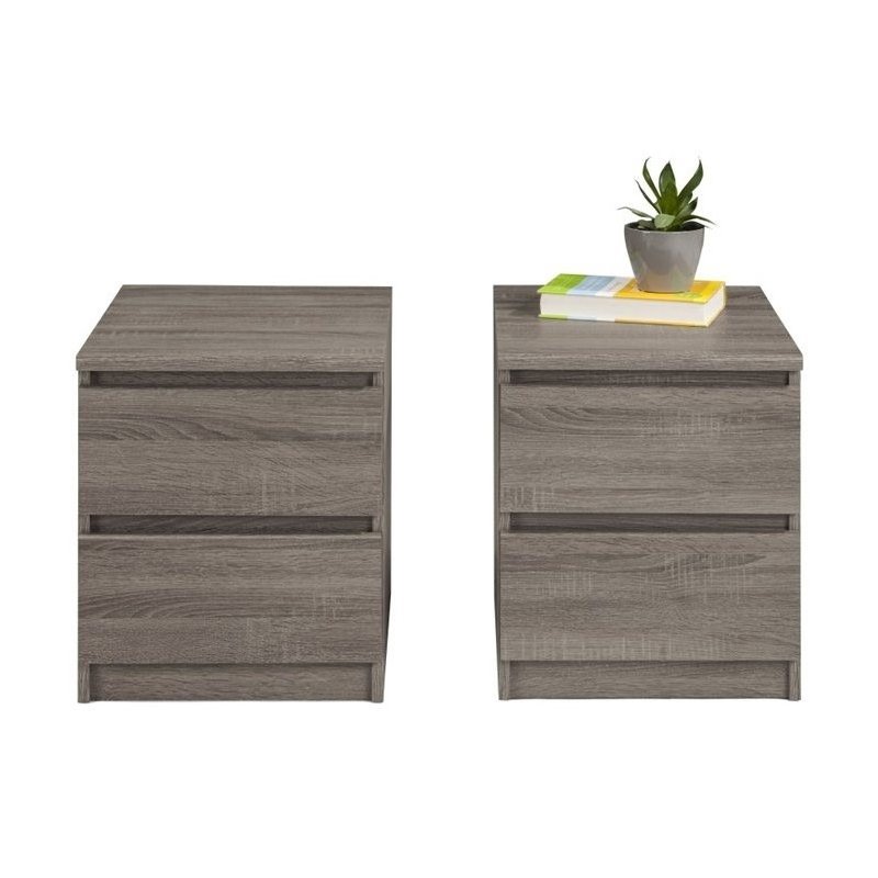 Pemberley Row Particle Board Truffle Gray Nightstand Contemporary 19.5