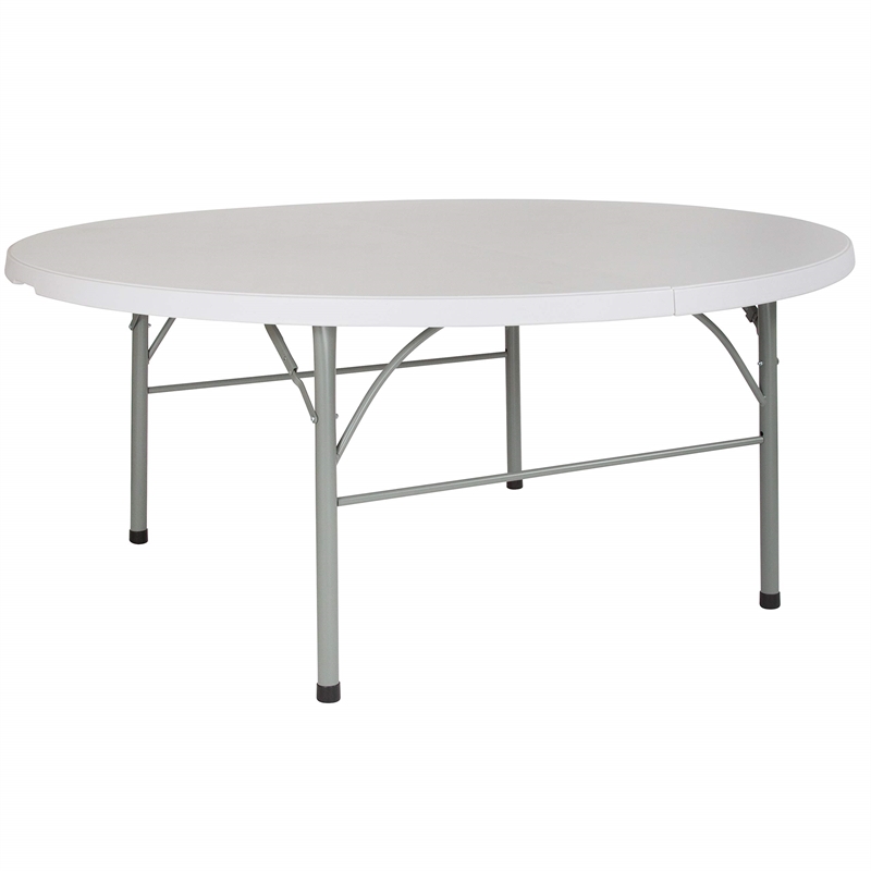 Pemberley Row Blow Molded Granite White Folding Table Round Waterproof 71