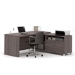 Pemberley Row Wood Bark Gray Desk L-Shaped Reversible 71.1