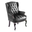 Pemberley Row Vinyl Black Office Chair Traditional Button Tufted 41.5