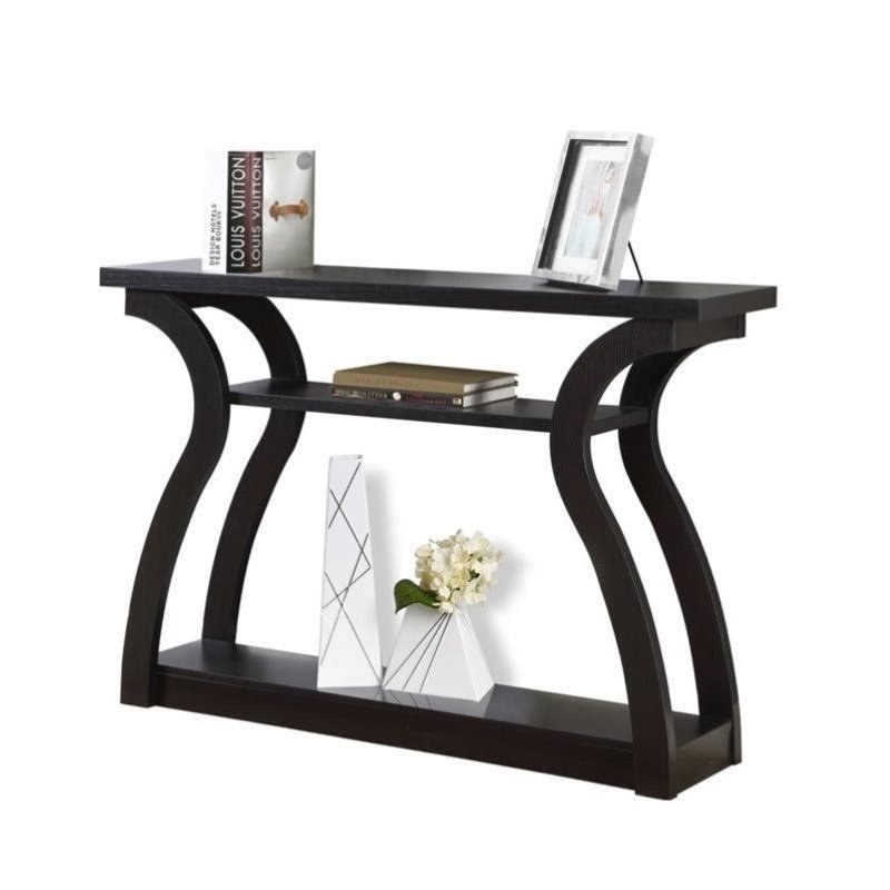 Pemberley Row Wood Cappuccino Console Table Rectangular 47