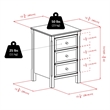 Pemberly Row Transitional Wood Accent Table with 3-Drawer in Black