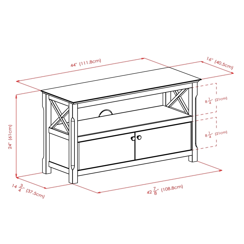 Pemberley Row Solid Wood Cappuccino TV Stand Rectangular 44.02