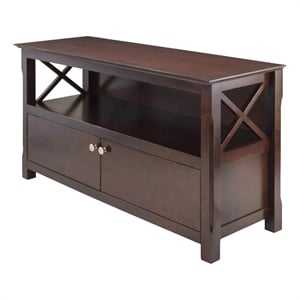 Pemberley Row Solid Wood Cappuccino TV Stand Rectangular 44.02&quotW x 15.94&quotD Unassembled