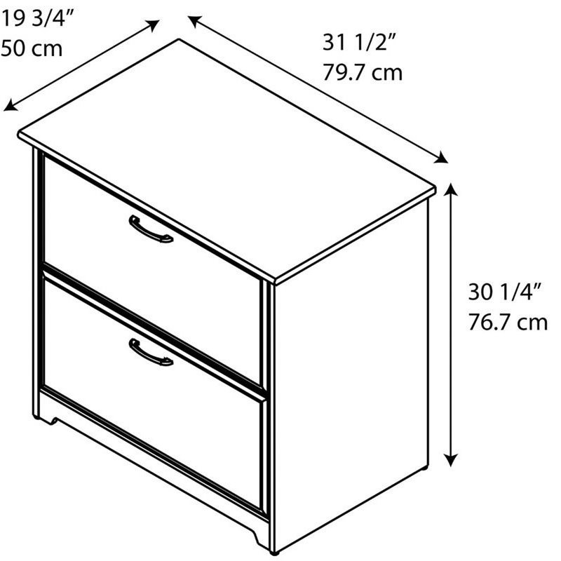 Pemberly Row 2 Drawer File Cabinet in Heather Gray
