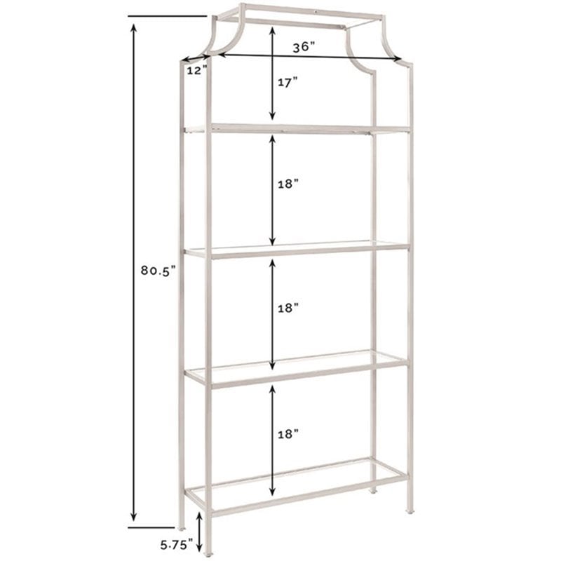 Pemberly Row Glass Bookcase in Antique Gold