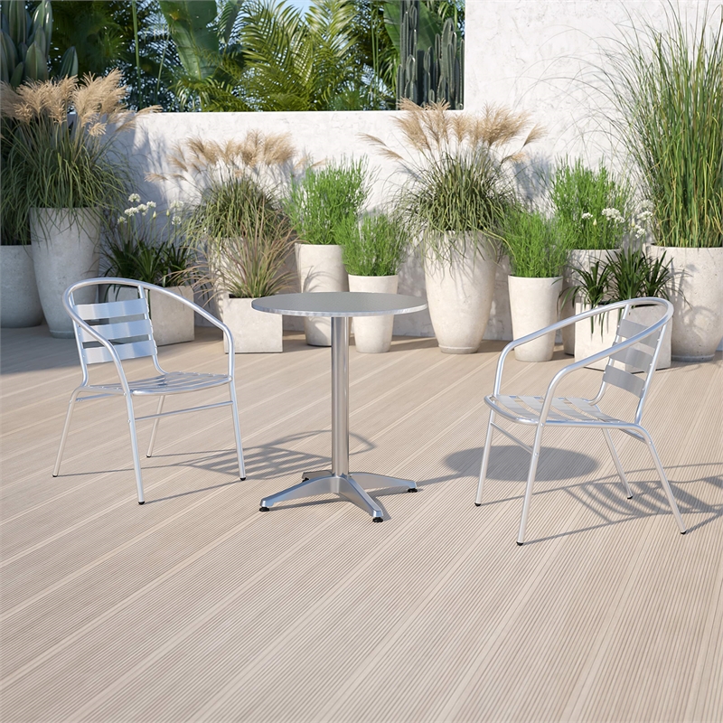 Pemberly Row Aluminum Round Bistro Table
