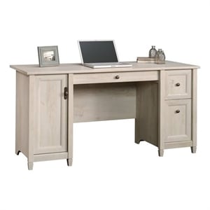 Pemberley Row Solid Wood Chalked Chestnut Computer Desk Rectangular 59.1&quot Unassembled
