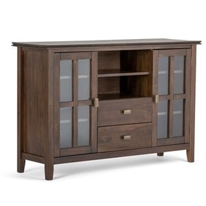 Pemberly Row 53&quot Tall TV Stand in Natural Aged Brown