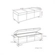 Pemberley Row Faux Leather Brown Storage Bench Rectangular 48