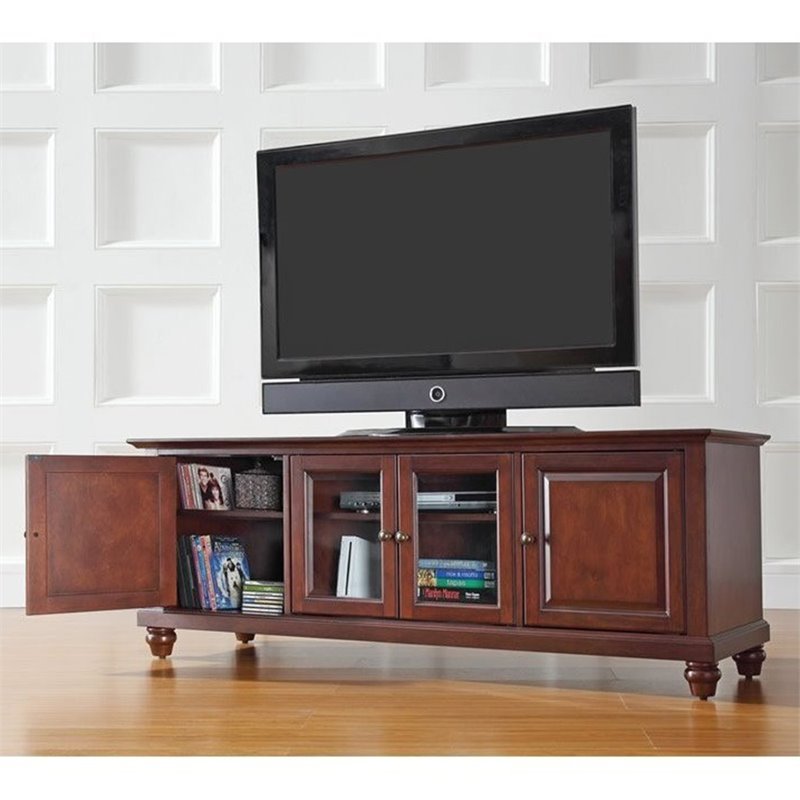 Pemberley Row Solid Hardwood Vintage Mahogany TV Stand Rectangular Wire Management 60