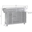 Pemberly Row Traditional Wood Kitchen Cart with Granite Top in Black/Mahogany