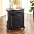 Pemberly Row 1-Drawer Traditional Wood Kitchen Cart in Black/Natural