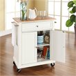 Pemberley Row Solid Hardwood White/Natural Kitchen Cart Rectangular Adjustable Shelf 35.5
