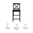 Pemberley Row Rubberwood Black Counter Stool Rectangular X-Back Design 37.25
