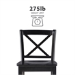 Pemberley Row Rubberwood Black Counter Stool Rectangular X-Back Design 37.25