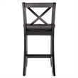 Pemberley Row Rubberwood Black Counter Stool Rectangular X-Back Design 37.25