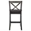 Pemberley Row Rubberwood Black Counter Stool Rectangular X-Back Design 37.25