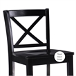 Pemberley Row Rubberwood Black Counter Stool Rectangular X-Back Design 37.25