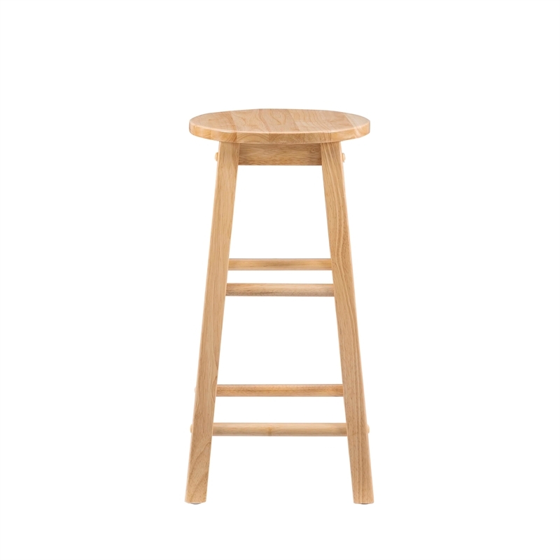 Pemberley Row Wood Brown Bar Stool Round Footrest 24
