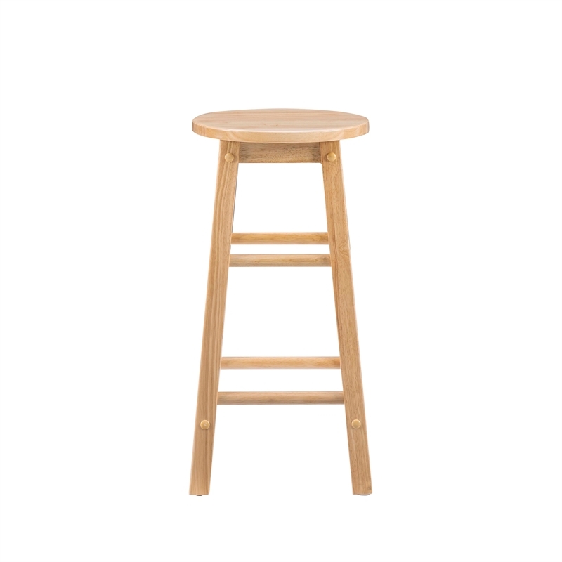 Pemberley Row Wood Brown Bar Stool Round Footrest 24
