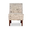 Pemberly Row 17.5'' Contemporary Fabric Script Slipper Chair in Beige