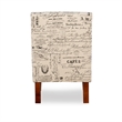 Pemberly Row 17.5'' Contemporary Fabric Script Slipper Chair in Beige