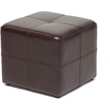 Pemberley Row Bonded Leather Dark Brown Ottoman Square 15