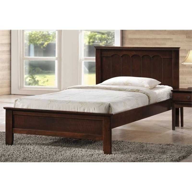 Pemberly Row Twin Panel Bed in Cappuccino