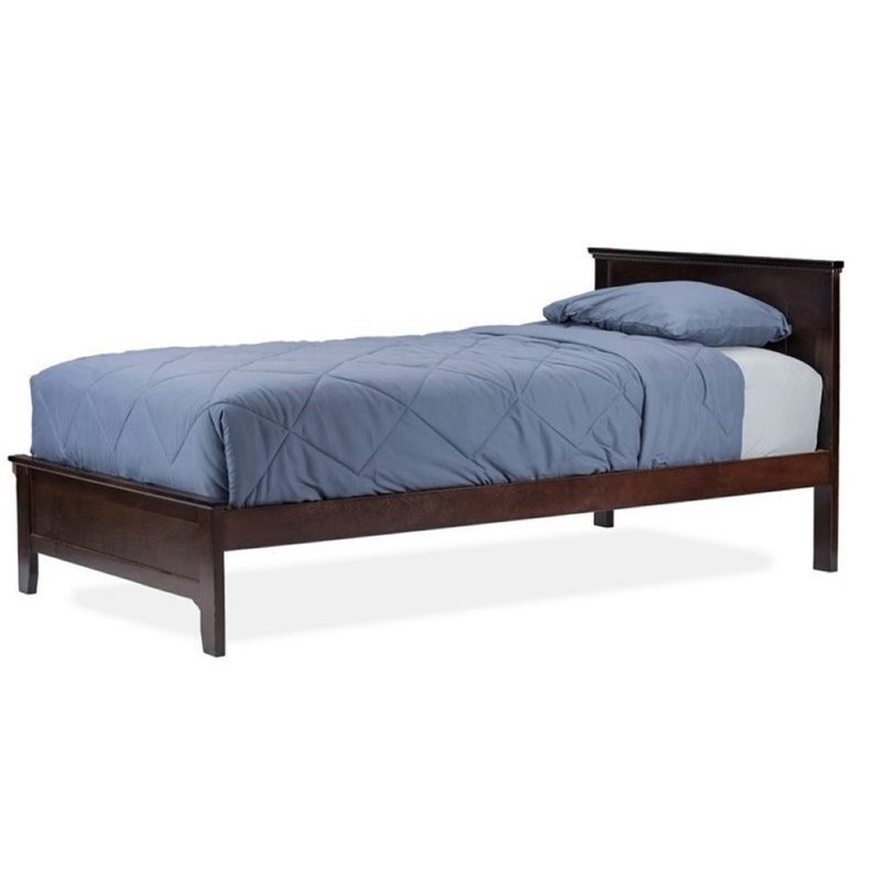 Pemberly Row Twin Panel Bed in Cappuccino