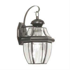 Pemberly Row 1 Light Outdoor Wall Lantern in Black