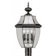 Pemberly Row 3 Light Outdoor Post Head in Black
