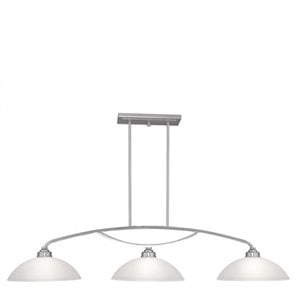 Pemberly Row 3 Light Billiard Island Light in Brushed Nickel