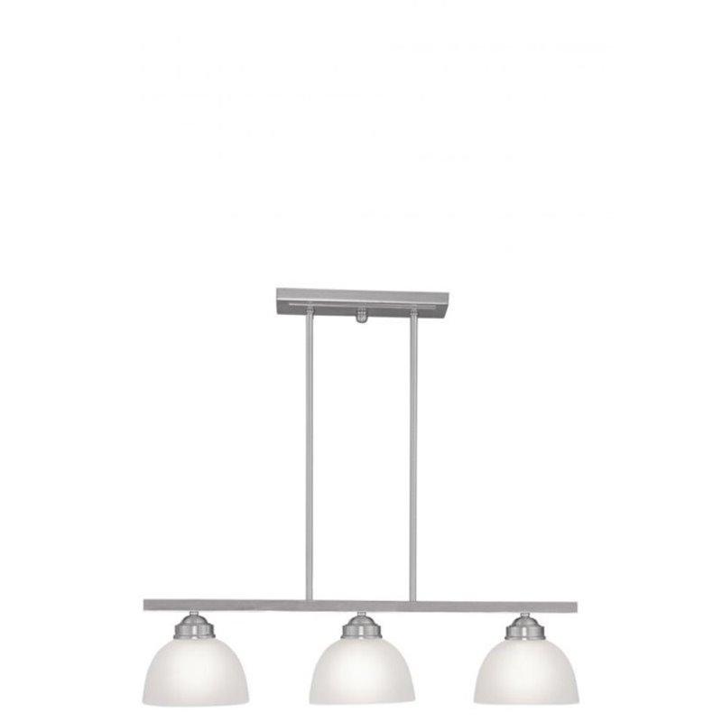 Pemberly Row 3 Light Island Light in Brushed Nickel