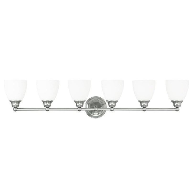 Pemberly Row 6 Light Vanity Light in Brushed Nickel