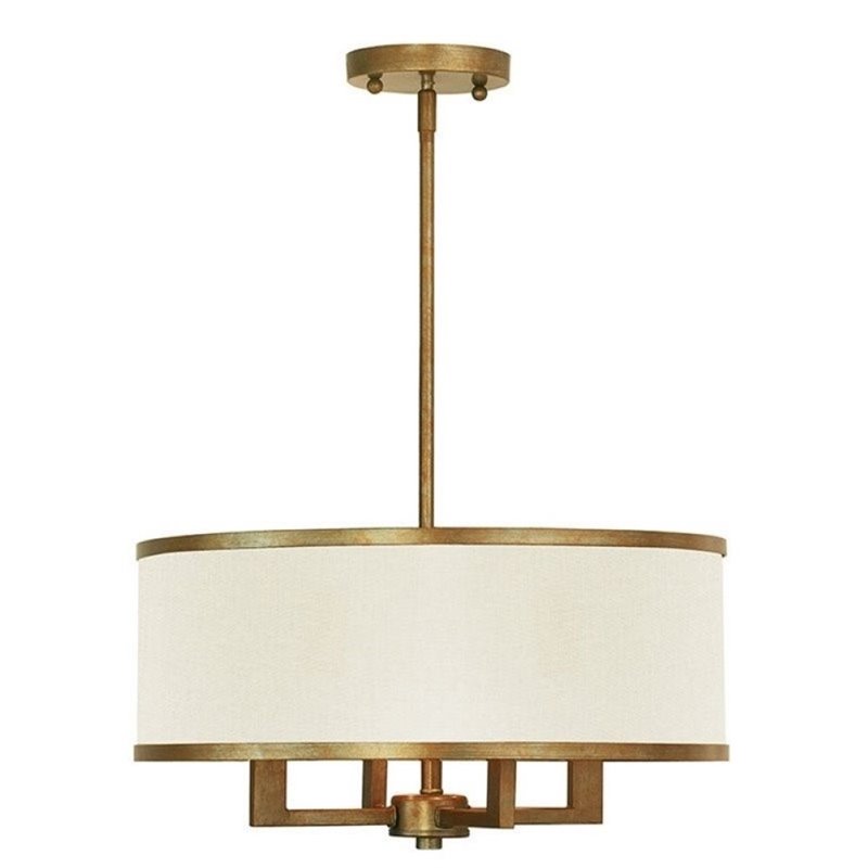 Pemberly Row 4 Light Chandelier in Hand Painted Antique Gold Leaf