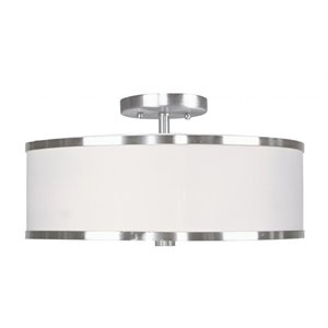 Pemberly Row 3 Light Ceiling Mount in Brushed Nickel
