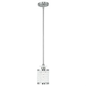 Pemberly Row 1 Light Mini Pendant in Brushed Nickel