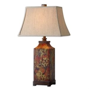 Pemberley Row MDF Burnished Walnut Table Lamp Rectangular 32&quot Unassembled