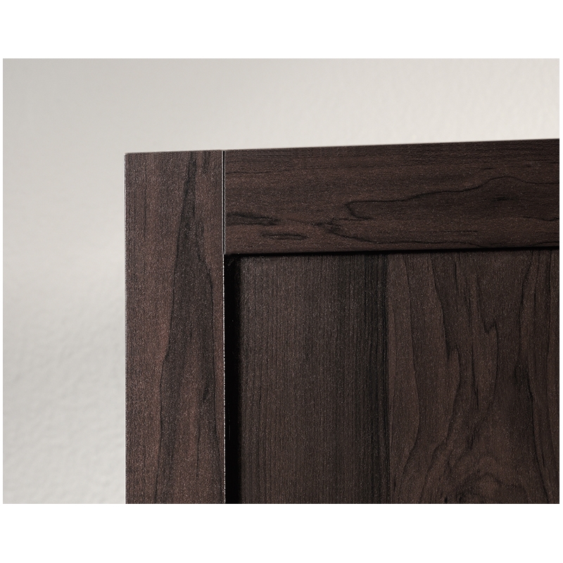 Pemberly Row Engineered Wood 2-Drawers Wardrobe Armoire in Cinnamon Cherry
