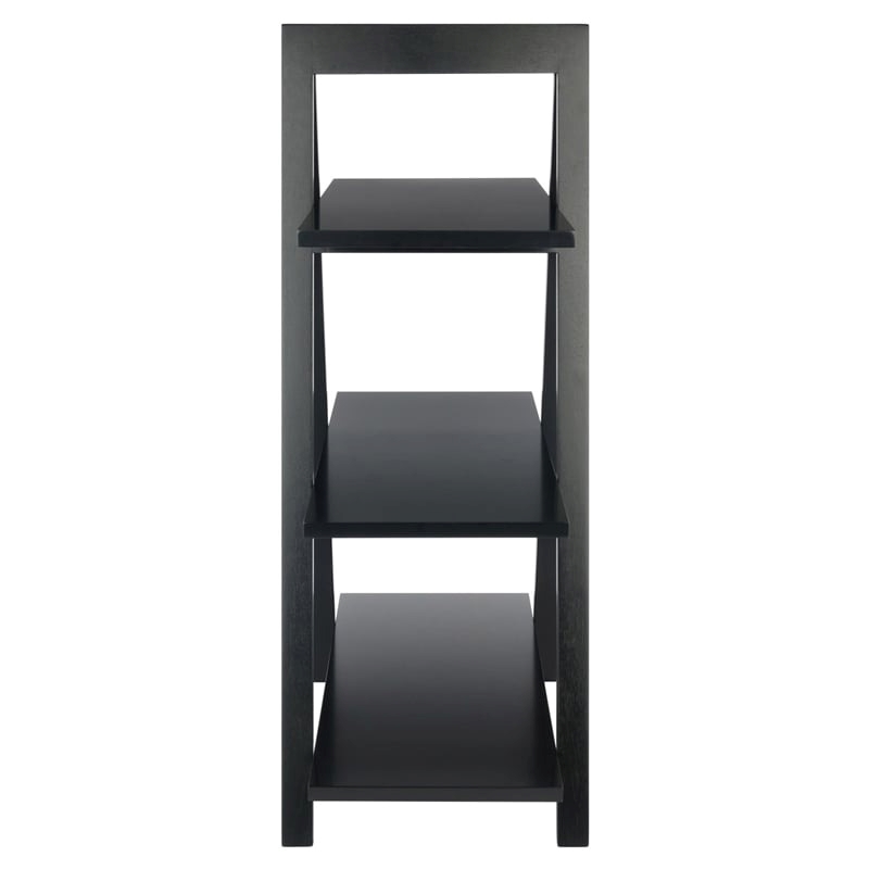 Pemberly Row 3-Tier A-Frame Mid-Century Solid Wood Book Shelf in Black