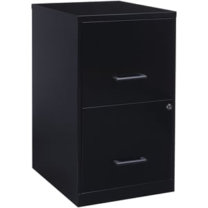 Pemberley Row Metal Black Filing Cabinet Vertical 2-Drawers 24.6&quot Pre-assembled