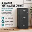 Pemberley Row Metal Charcoal Filing Cabinet Vertical 3-Drawer 27.32