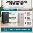 Pemberley Row Metal Charcoal Filing Cabinet Vertical 3-Drawer 27.32