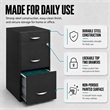 Pemberley Row Metal Charcoal Filing Cabinet Vertical 3-Drawer 27.32