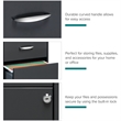 Pemberley Row Metal Charcoal Filing Cabinet Vertical 3-Drawer 27.32