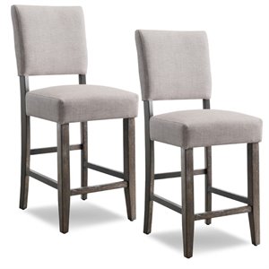 Pemberly Row 24&quot Counter Stool in Gray Wash (Set of 2)