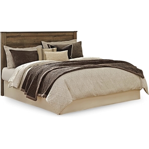Pemberley Row Wood Brown Headboard Panel Rectangular Nailhead Trim 64.53&quotW x 53.82&quotH x 3.46&quotD